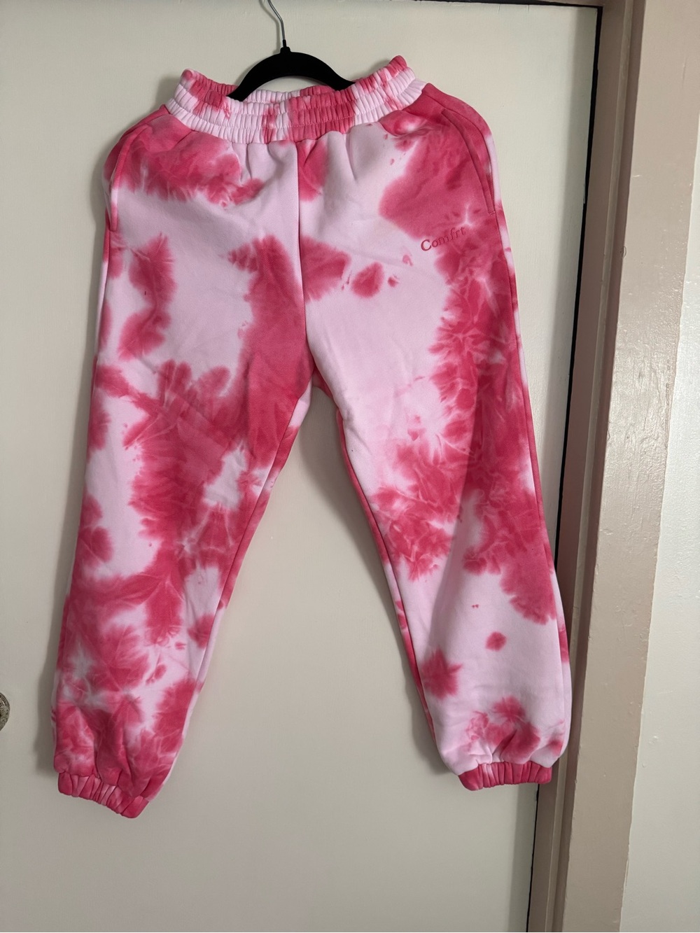 COMFRT strawberry swirl Pink Tie-Dye Kids Joggers with Elastic Waistband